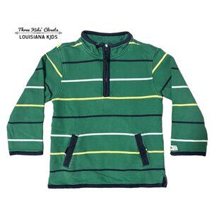 Janie and Jack 5T Green Striped Pullover
